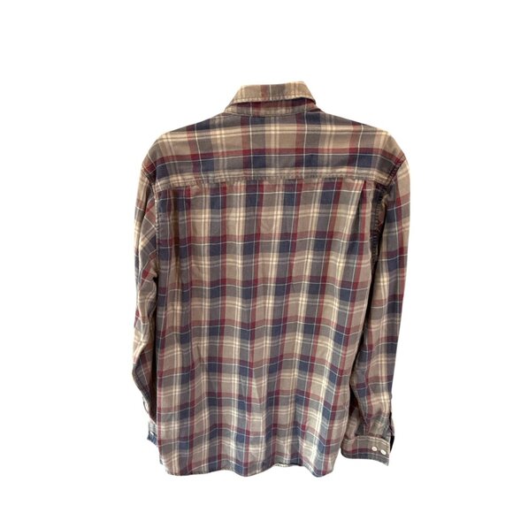 Weatherproof Vintage Plaid Flannel Shirt Red Blue Long Sleeve Button Up Men’s M - Picture 7 of 11